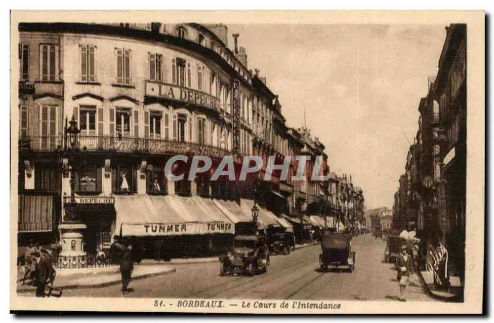 Bordeaux — Der Cours de l'Intendance — Phototypie Marcel Delbog - Vorderseite