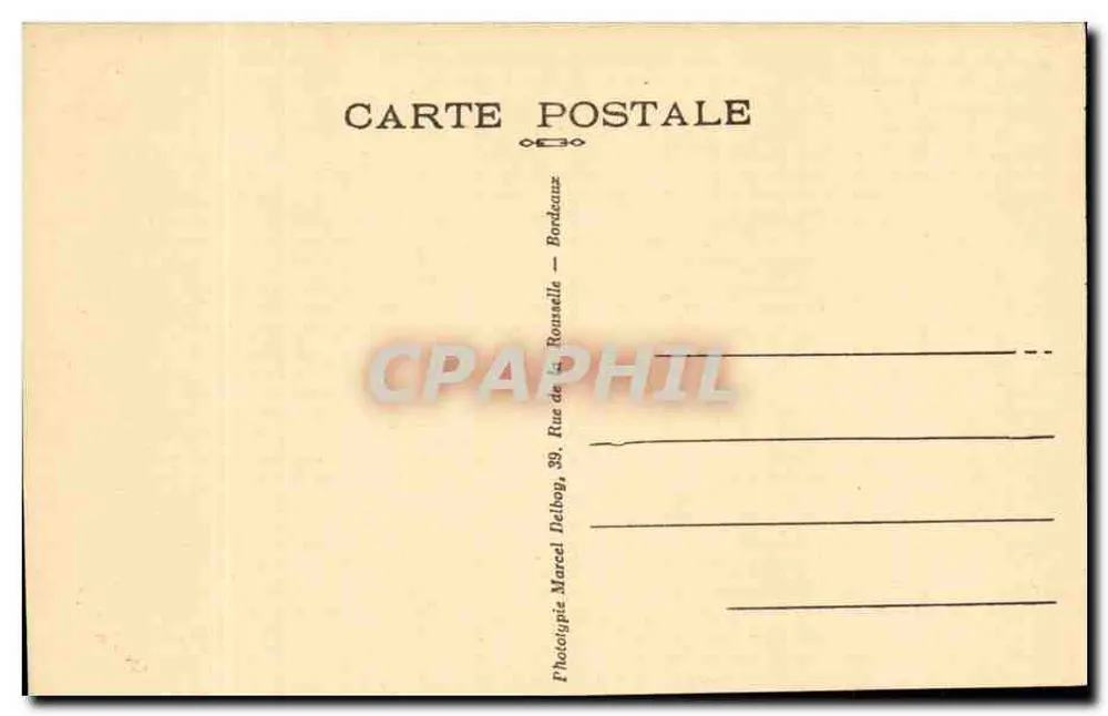 Bordeaux — Os Quais (Lado Norte) — Fototipia Marcel Delbony, 39, Rue de la Ronsseille - Verso