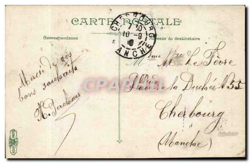 Bordeaux. Palácio Gallien (As Ruínas) — editor não identificado, número de série não visível - Verso