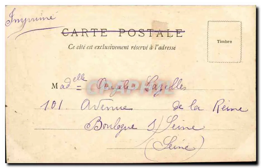 Bordeaux — Ruínas do Palácio Gallien — W. F. Depositado - Verso