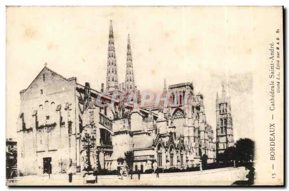 Catedral de São André — Bordeaux — Editada por E.L. Guiché - Frente