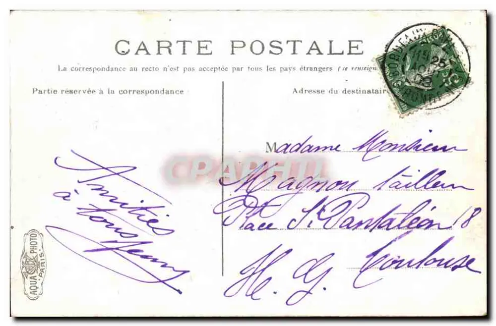 Bordeaux. Estátua de Vercingétorix & Avenidas Damour — L.V.A. Cie - Verso