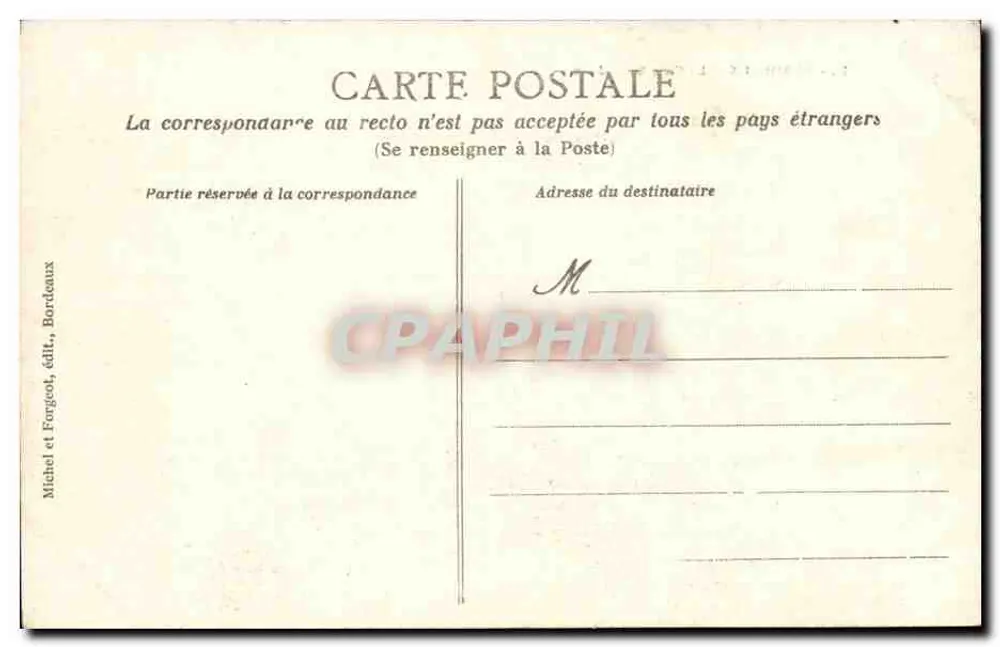 Bordeaux — A Estação Saint-Jean — Michel e Fongeot, editores - Verso