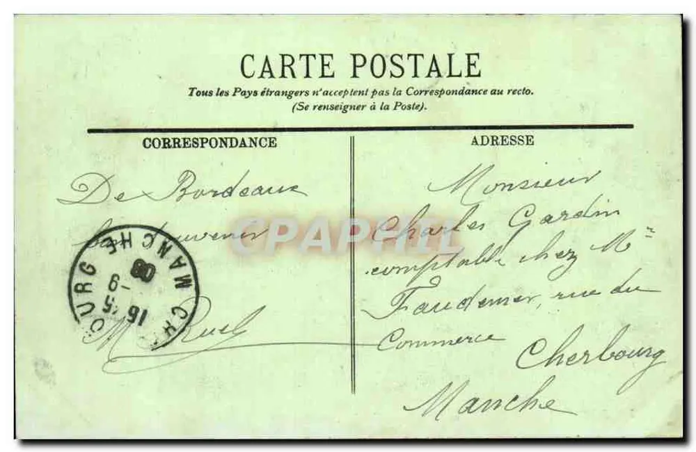 Bordeaux — Fontäne und Place de la Comédie — LL. - Rückseite