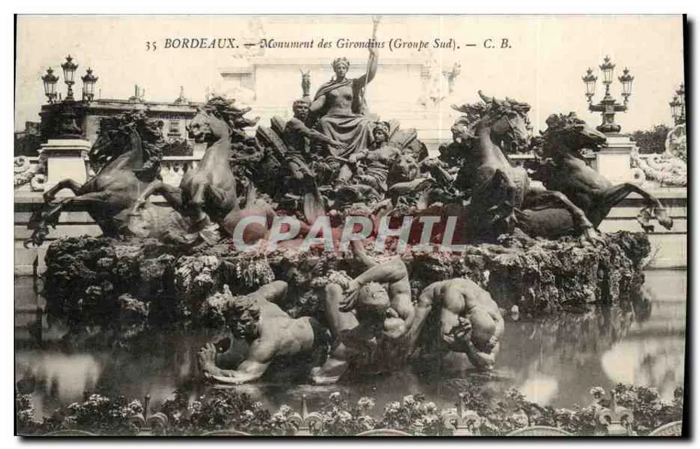 Bordeaux — Denkmal der Girondinen (Südgruppe) — C. B. - Vorderseite