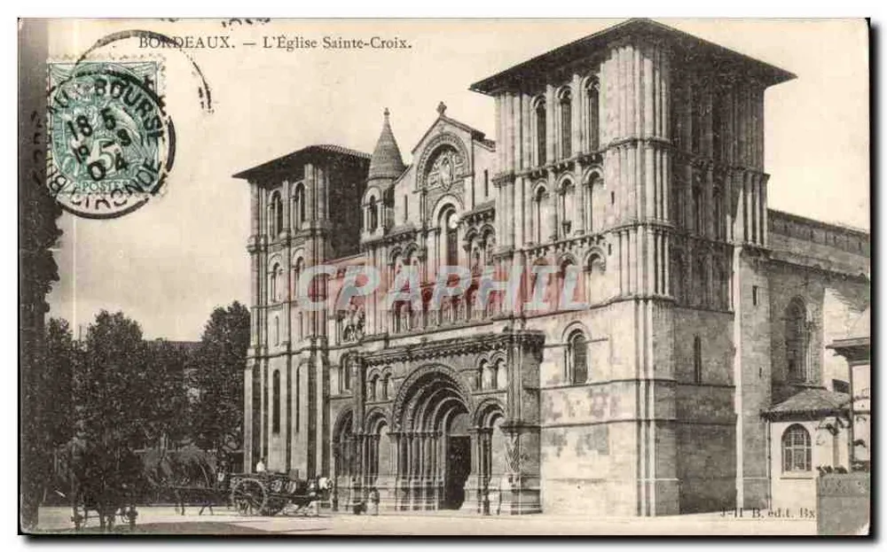 Bordeaux — A Igreja de Santa Cruz — J.-H. B. edit. 13x - Frente