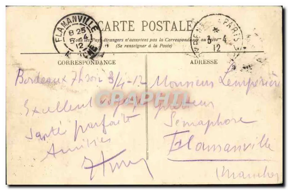 Bordeaux - Place Tourny — estátua monumental e rua movimentada — editor BR-65 - Verso
