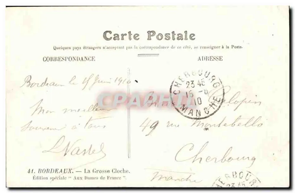 A Grande Campanha — Bordeaux — Edição especial 'Aux Dames de France' - Verso