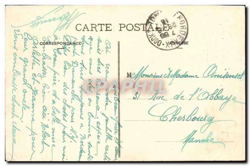 Bordeaux — Estátua de Tourny — M.D. n°118 - Verso