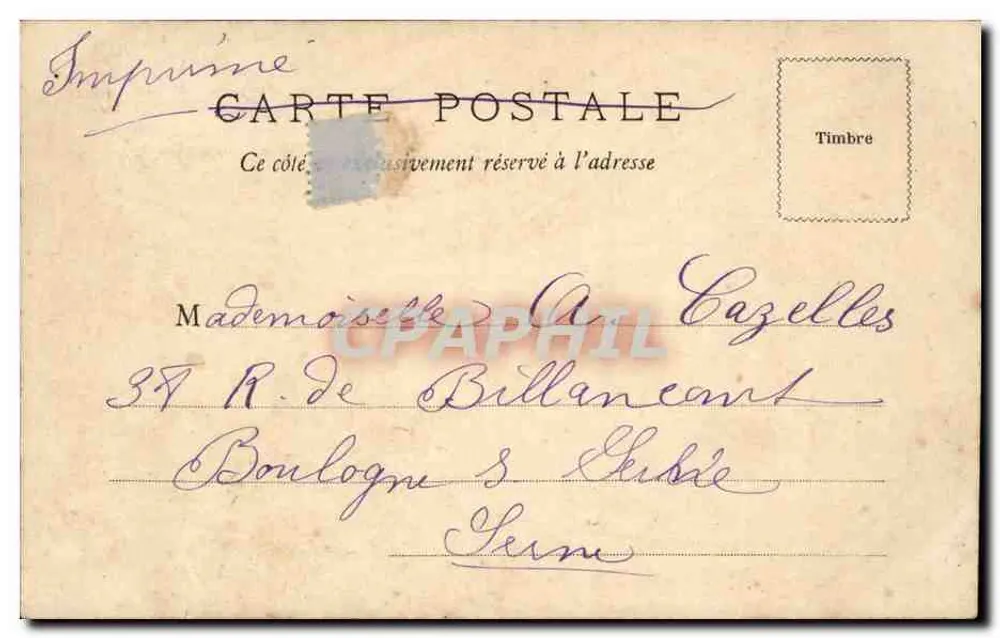 Bordeaux — Estátua de Montesquieu — W. F. Déposé - Verso