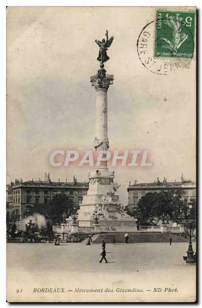 Bordeaux — Monument dos Girondins — ND Fot. n° 91 - Frente