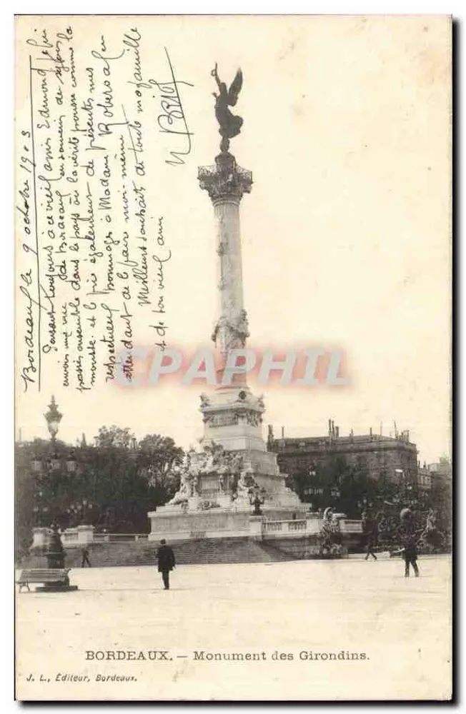 Bordeaux — Monument dos Girondinos — J. L., Editor, Bordeaux - Frente