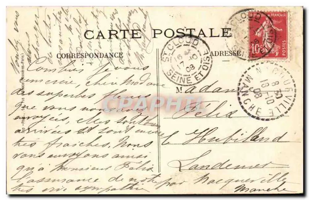 St-Cloud — Avenue du Palais — L. Abéville, Nr. 17 - Rückseite