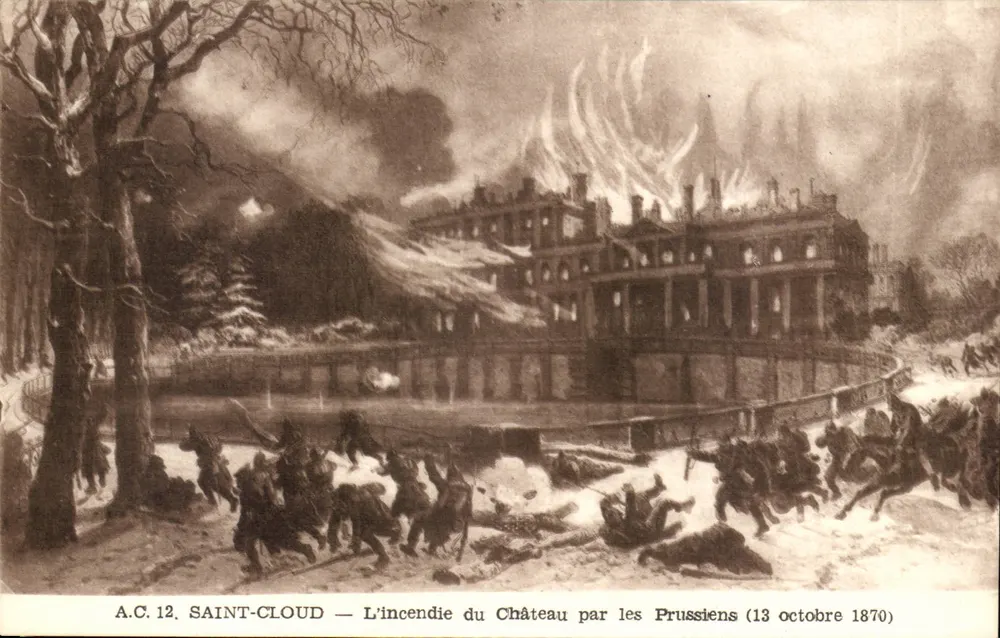 Saint-Cloud — Der Brand des Schlosses durch die Preußen (13. Oktober 1870) — A.C. 12 - Vorderseite