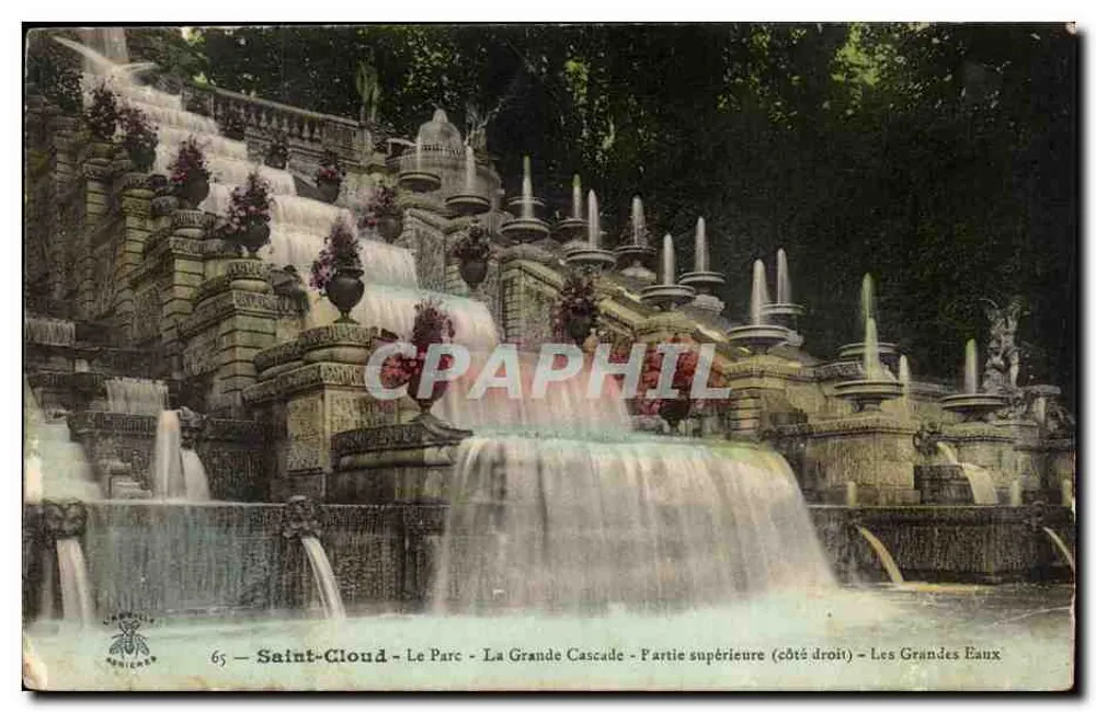 Saint-Cloud - Der Park - Die Grande Cascade - Oberer Teil (rechte Seite) - Die Grandes Eaux — Verlag ANONIMES, Nr. 65 - Vorderseite