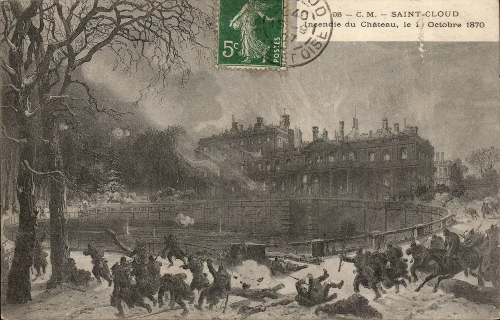 Incendio del Castello, 1° ottobre 1870 — Saint-Cloud — C.M. — 5c - Recto