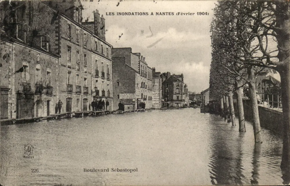 Hochwasser in Nantes (Februar 1904) — Boulevard Sébastopol — NANTES 226 - Vorderseite