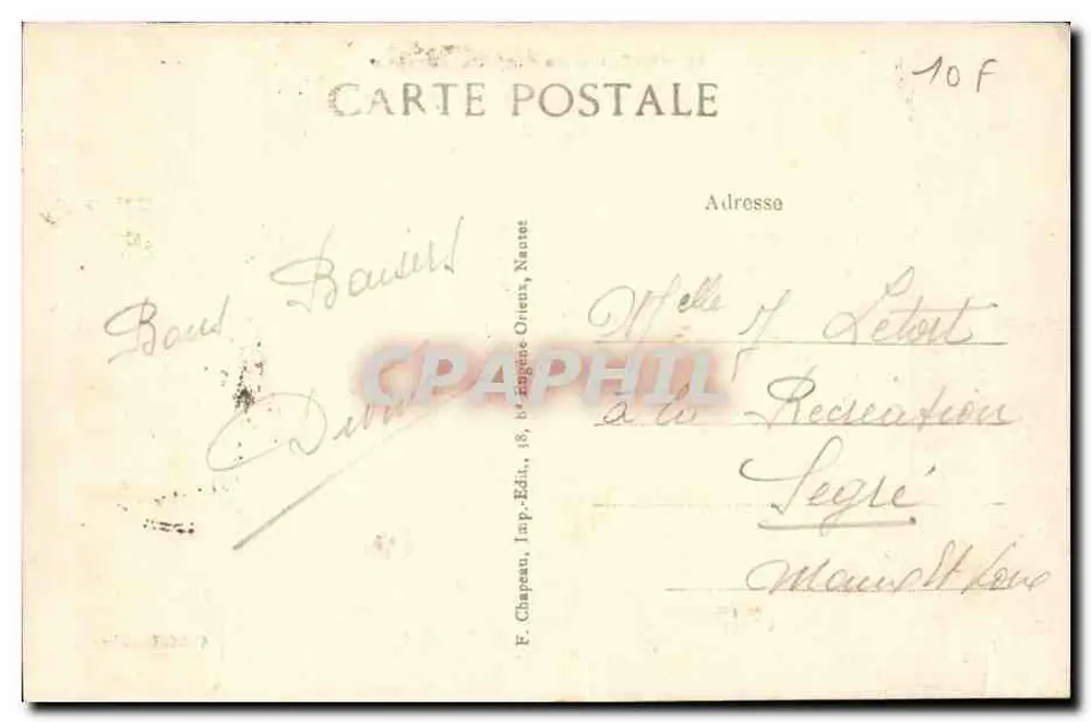 NANTES — O Ponte Transbordeur — F. Chapeau, Imp. Edil., 18, rue d'Angleterre, Nantes - Verso