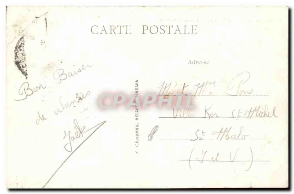 NANTES — Der Kai der Fosse und der Hafen — Chapeau, Verlag Nantes, Nr. 250 - Rückseite
