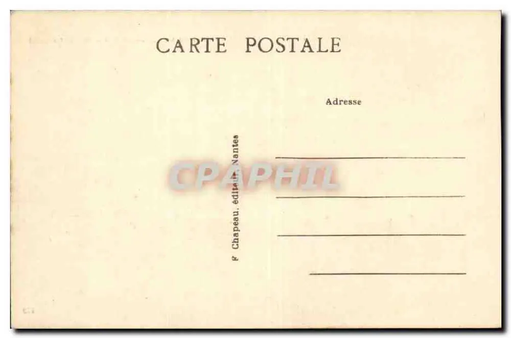 NANTES — Eingang zum Schloss der Herzöge von Bretagne (15. Jahrhundert) — G. Chapeau, Verlag Nantes, Nr. 179 - Rückseite