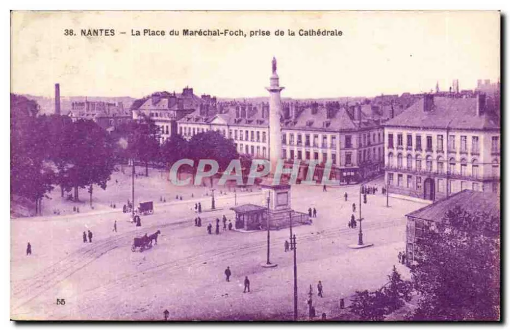NANTES — Ansicht der Place du Maréchal-Foch, Ansicht der Kathedrale — P. Chapeau, n°38 - Vorderseite
