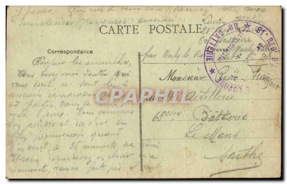 NANTES - Caserne Cambronne - 65. Infanterieregiment — Héliotypie Armericaine, Nantes - Rückseite