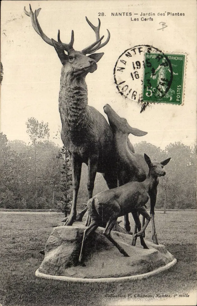 NANTES — Botanischer Garten — Die Hirsche — Sammlung F. Chapeau, Nantes, 2. Jahrtausend - Vorderseite