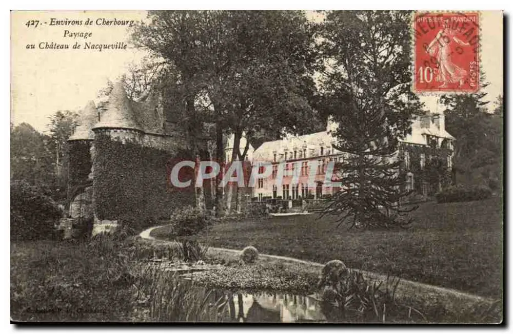 Umgebung von Cherbourg — Landschaft am Schloss Nacqueville — Verlag: B. Baudoin, Nr. 427 - Vorderseite