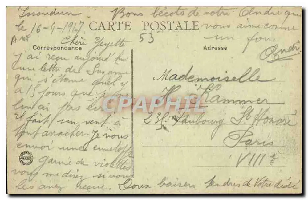 HARDANGES (18 km) — La Chasse-Guerre — P. Chonazet, editor - Verso
