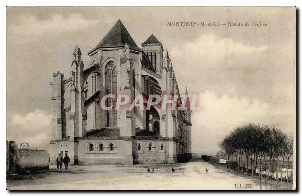 Montjean (M.-et-L.) — Abside da Igreja — M.-L. 171 - Frente