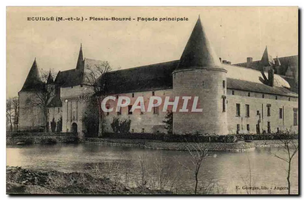 प्लेसिस-बूरे के किला — मुख्य भित्ति — E. Georges, lib., Angers - आगे
