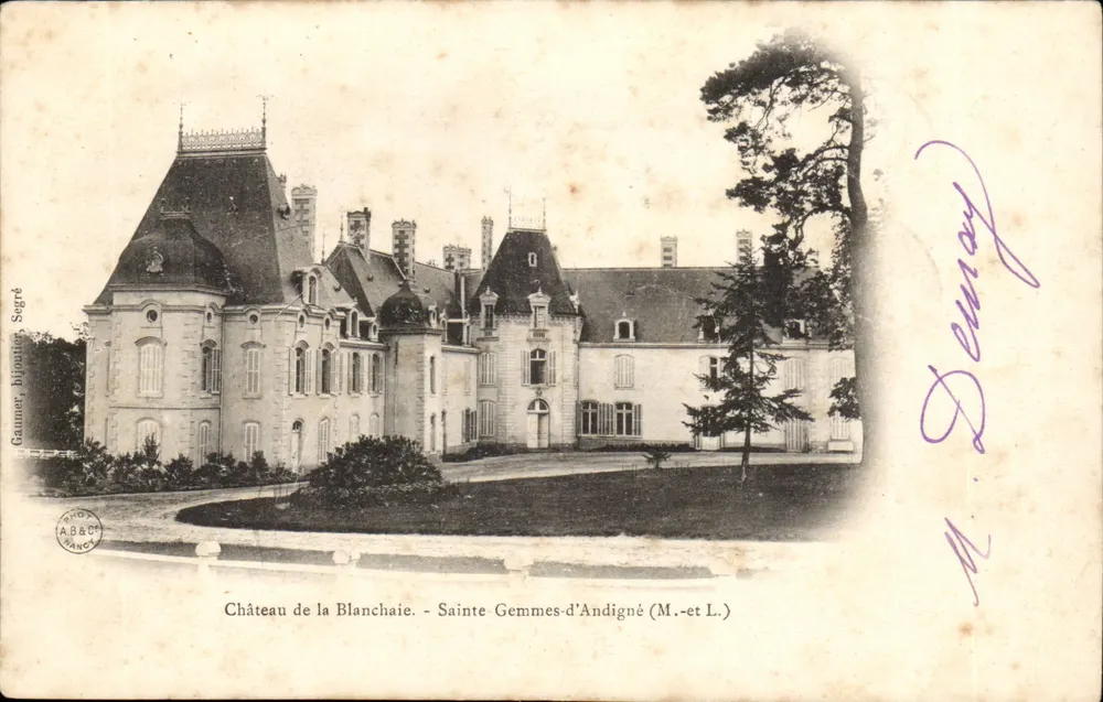 Château de la Blanchaie — Sainte-Gemmes-d'Andigné (M.-et L.) — Gaumer, Schmuckhändler, Segré - Vorderseite