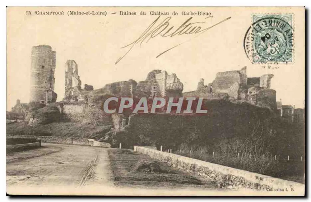 Champgœ (Maine-et-Loire) — Ruínas do Castelo de Barbe-Bleue — Coleção L. B. - Frente