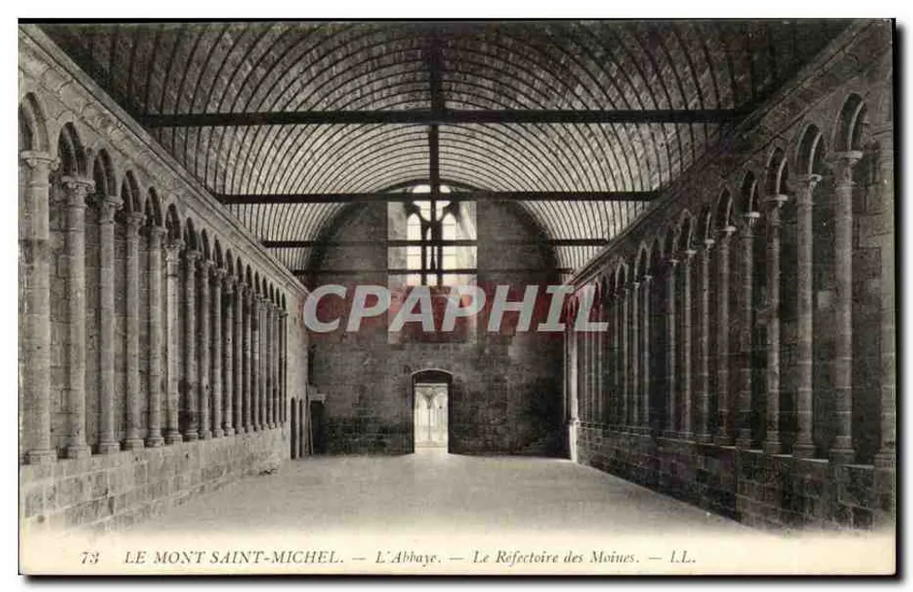 Mont Saint-Michel — Die Abtei — Das Refektorium der Mönche — L.L. - Vorderseite