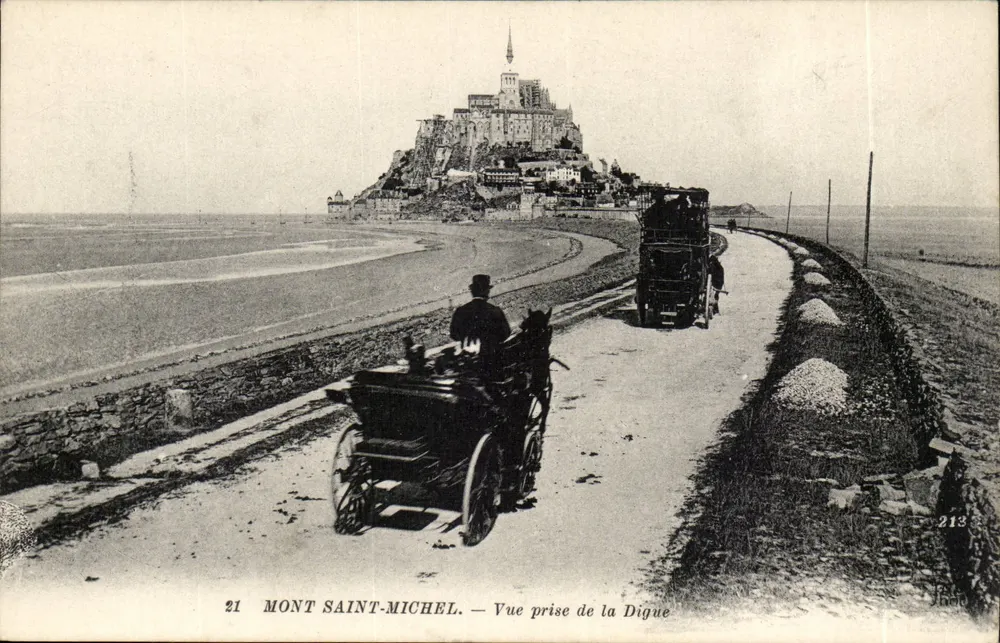 Mont Saint-Michel — Ansicht vom Digue — Verlag J. Baudouin, Nr. 213 - Vorderseite