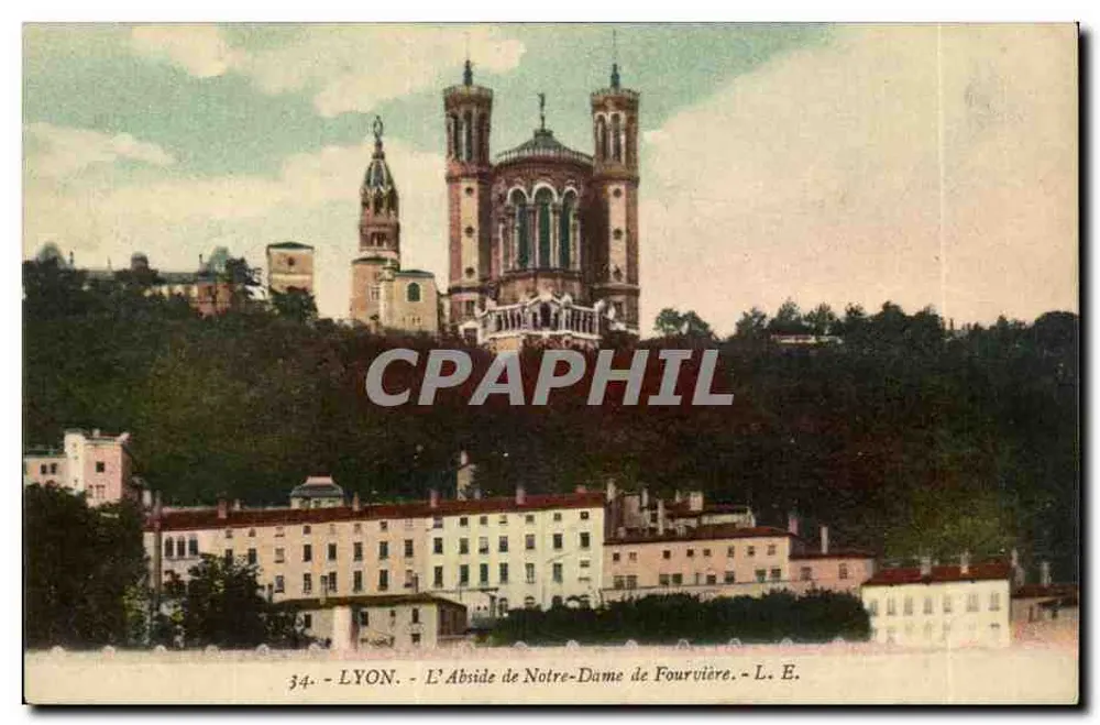 Lyon - A Abside da Notre-Dame de Fourvière - L. E. - n°34 - Frente
