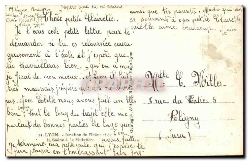 Verbindung des Rhône und Saône bei La Mulatière — Lyon — Verlag Reirax - Rückseite