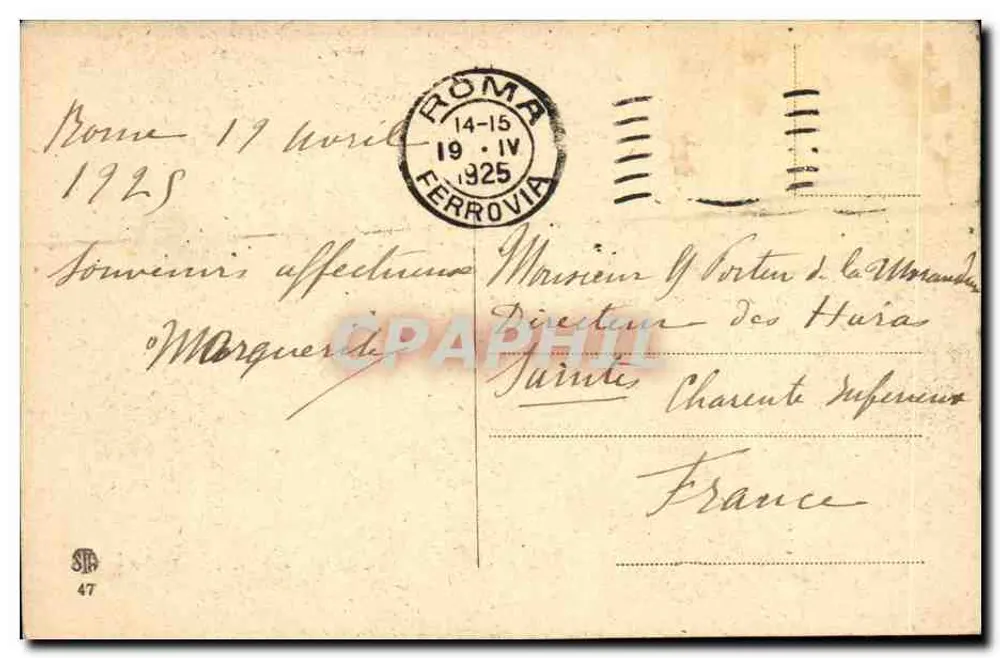 Rom - Denkmal für Garibaldi — Ansicht mit dem Dach des Vatikans im Hintergrund — unbekannter Verleger - Rückseite