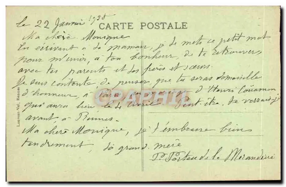 Rennes - Quai Dugny Trouin und die Vilaine — n° 4464 - Rückseite