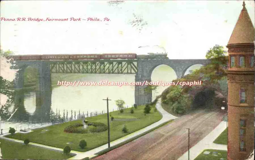 Penna.R.R. Bridge, Fairmount Park — Phila., Pa. — Delcampe.com - Vorderseite