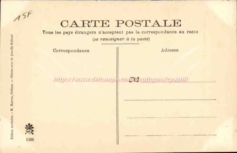 Ausstellung Orleans 1905 — Der Musikkiosk — Die Gärten — Ausgabe von M. Marron - Rückseite