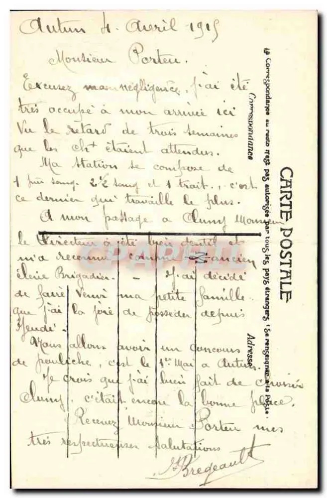 Autun — Escola de Cavalaria — antigo grande Seminário - Verso