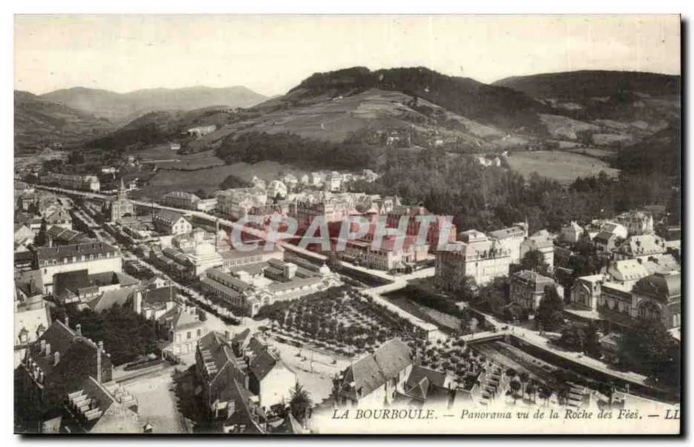 La Bourboule — Panorama visto da Roche des Fées — LL - Frente