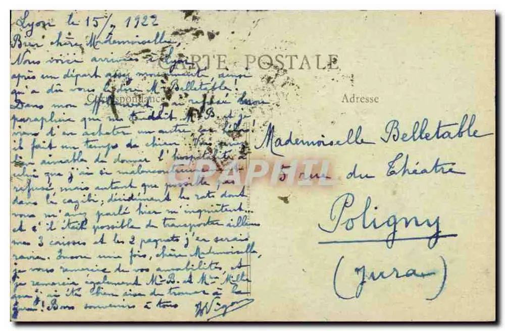 Lyon - Basílica de Nossa Senhora de Fourvière — B. F., Paris — n° 168 - Verso