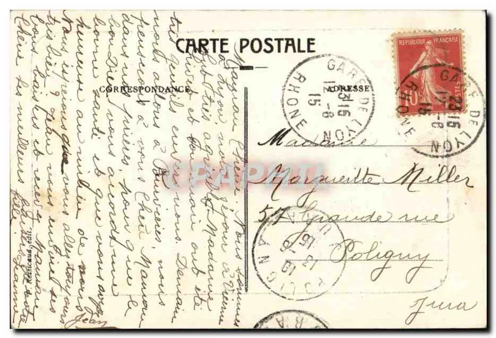 LYON - Igreja de Nossa Senhora de Fourvières — editor não identificado, n° de série 1 - Verso