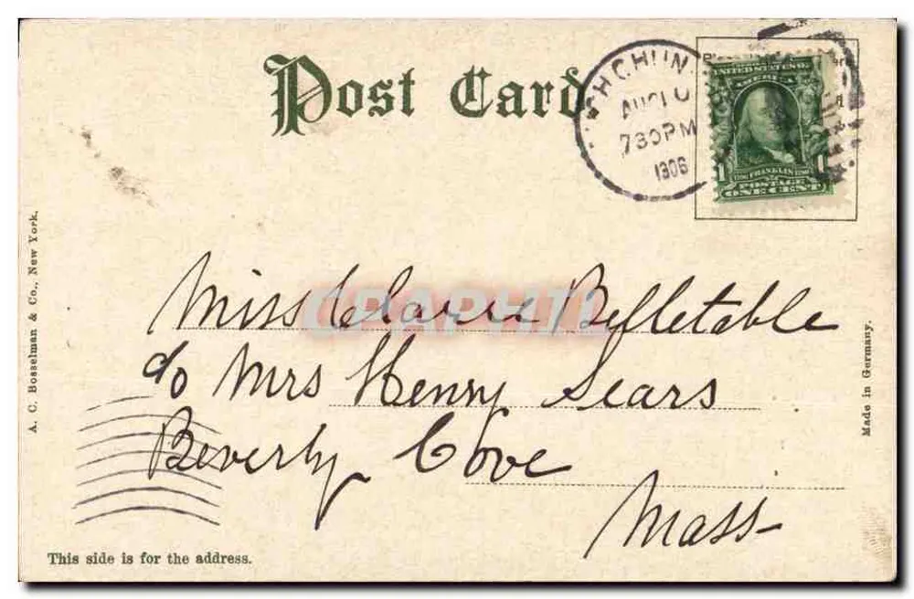 Plano do Monte Jefferson — Mont Jefferson — editor A. C. Rosselman & Co. n° 912 - Verso