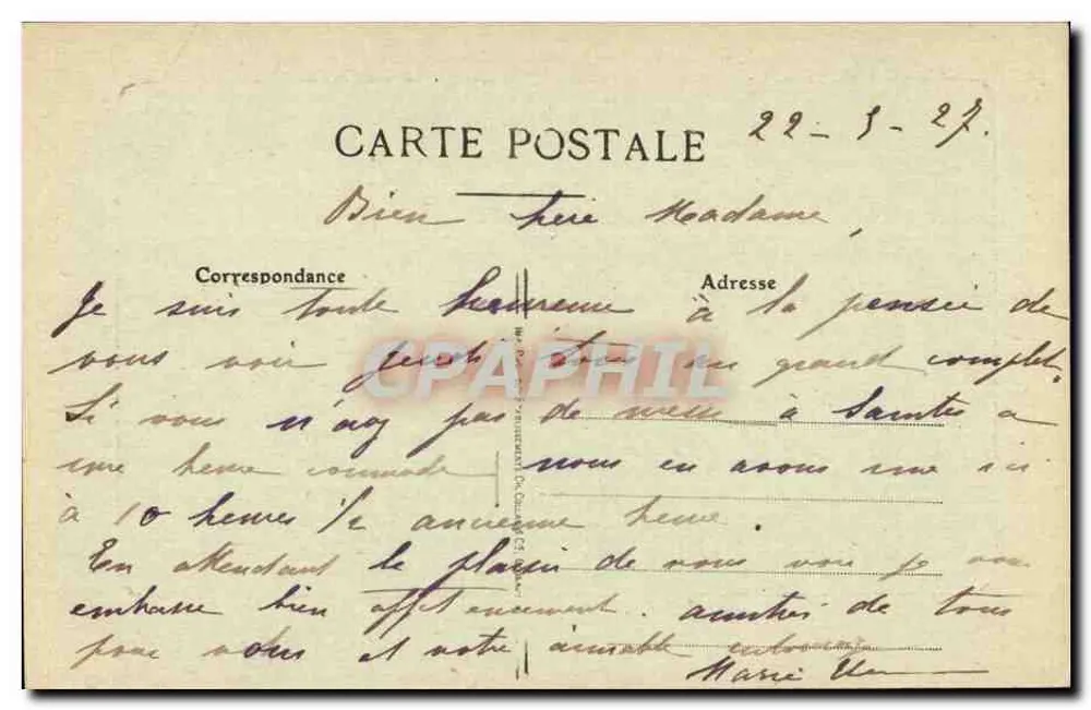 Authon — O Castelo visto do Norte — Coleção A. Rogé - Verso