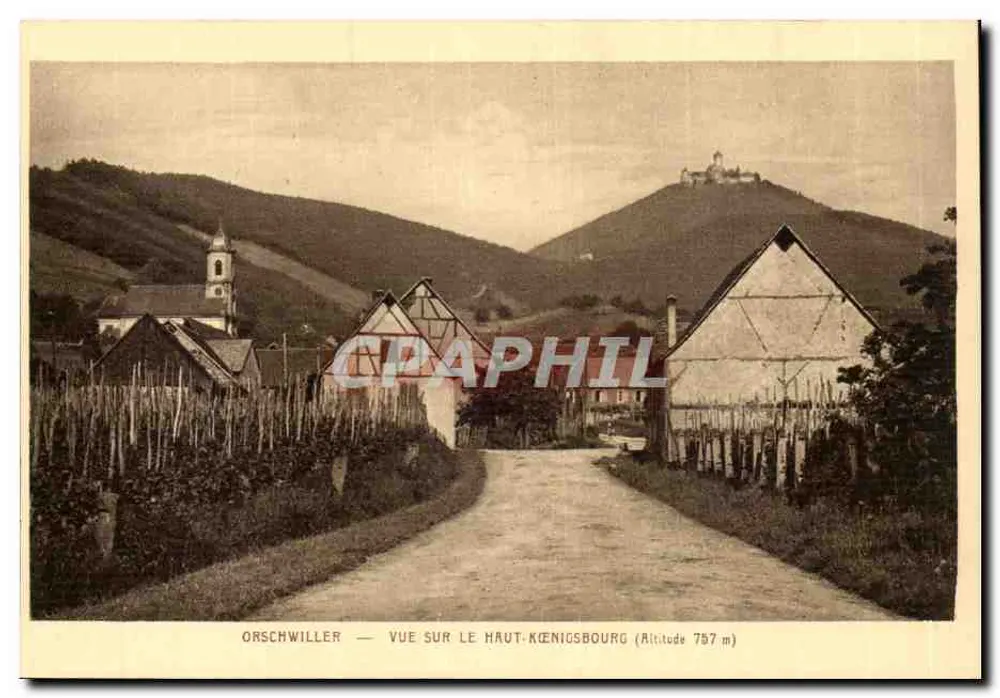Orschwiller — Ansicht des Haut-Königsburgs (Höhe 757 m) - Vorderseite