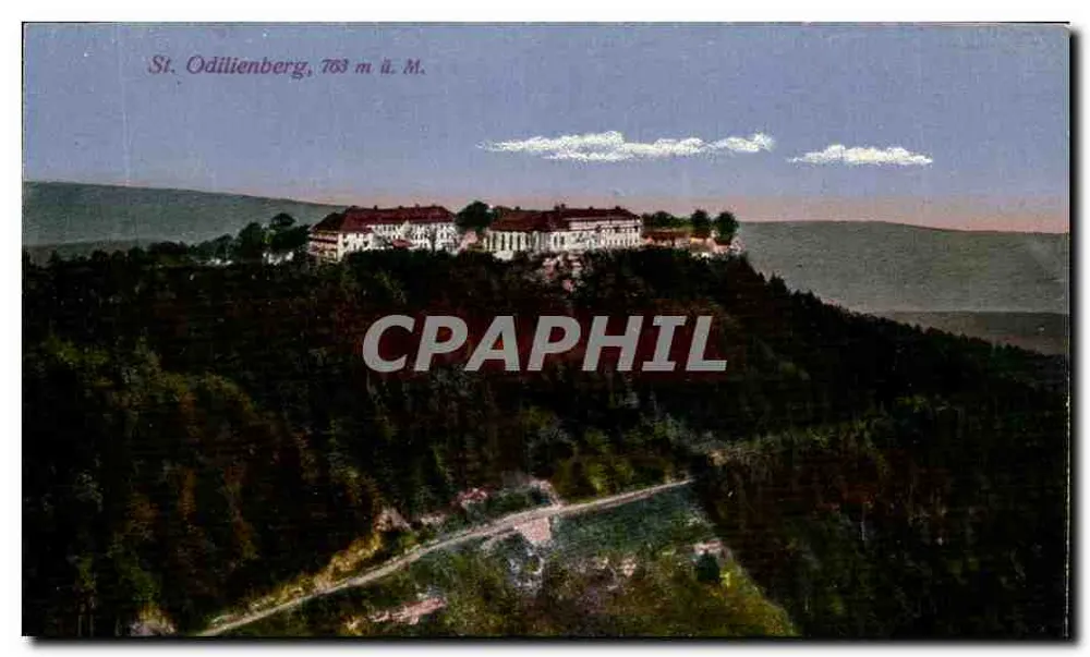 St. Odilienberg, 763 m. über NN — Panoramablick auf das Schloss auf dem Hügel — Verlag nicht erkennbar - Vorderseite