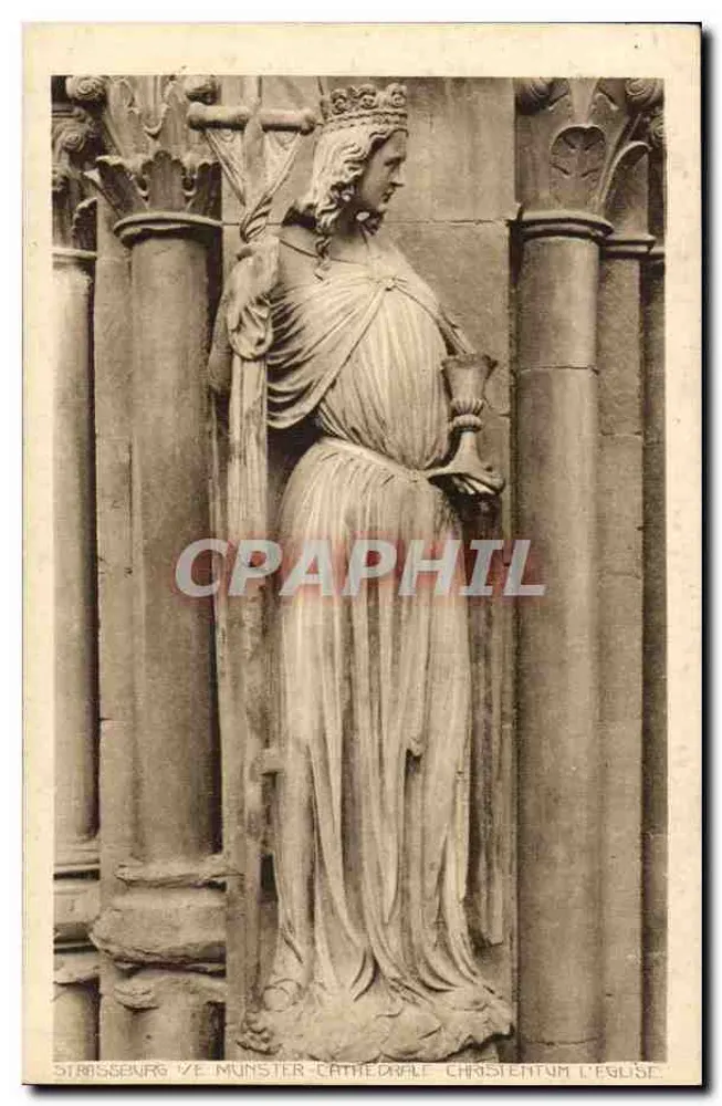 Statue der Jungfrau mit dem Kind — Straßburg — Kathedrale Notre-Dame - Vorderseite